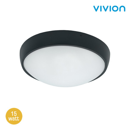 Imagen de TORTUGA Led Redonda 15w Negro Calida Ø26cm