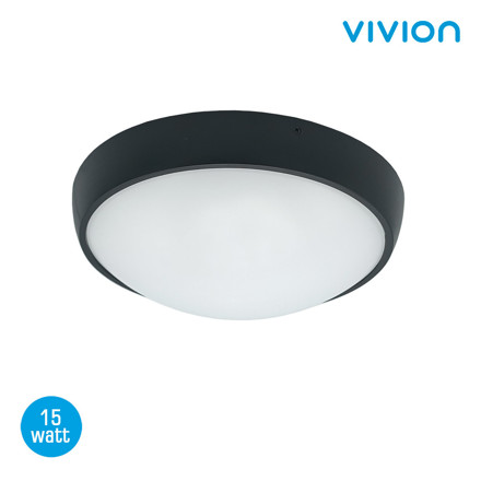Imagen de TORTUGA Led Redonda 15w Negro Fria Ø26cm