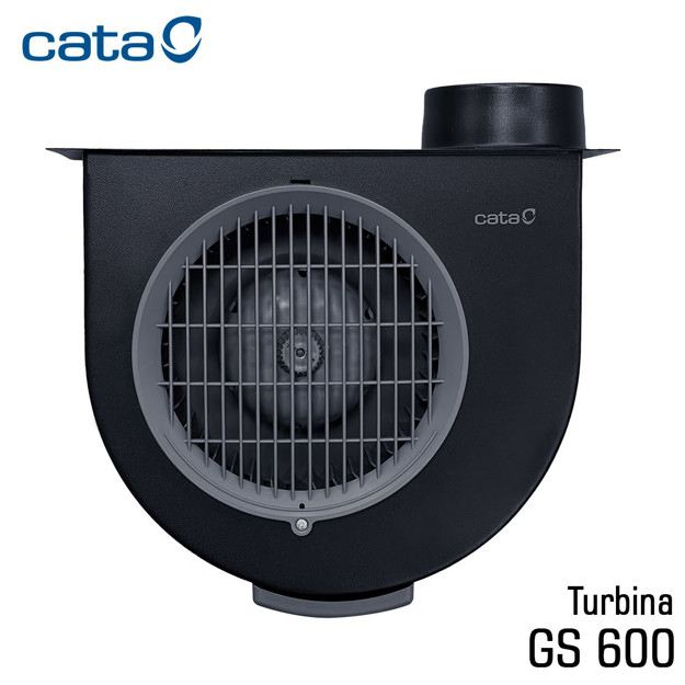 Imagen de TURBINA Cata Metal Cocina Negra CATA GS 600 - Ø110mm - 311.7m³/H - 37.5x31x12.5cm Prof