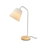 Imagen de LAMPARA Blanca Metal-Madera 49cm H