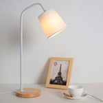 Imagen de LAMPARA Blanca Metal-Madera 49cm H