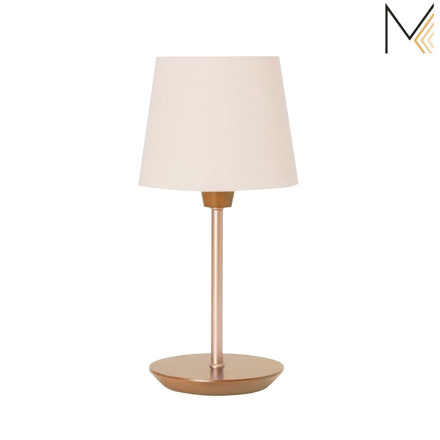 Imagen de LAMPARA de Mesa MADELUSTRE E27 Slim Blanco/Castaño Chica 35cmH Ø17cm