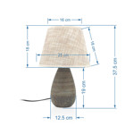 Imagen de LAMPARA Ceramica c/Pantalla Ankara 37.5cm H