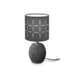 Imagen de LAMPARA Ceramica Con Pantalla Petra Gris / H: 26 cm / Ø 13cm Pantalla