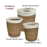Imagen de CESTO Blanco/Natural Chico Ø27cm /Ø20cm /h 30cm