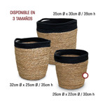 Imagen de CESTO Negro/Natural Chico Ø26cm / Ø22cm / 30cm H