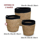 Imagen de CESTO Negro/Natural Mediano Ø29cm /Ø24cm / h24cm