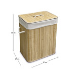 Imagen de Cesto de Ropa Bambú RECTANGULAR CHICO 37x27x49cm H