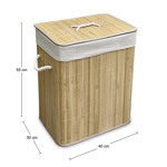 Imagen de Cesto de Ropa Bambú RECTANGULAR GRANDE 40x30x55cm H