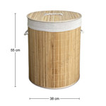 Imagen de Cesto de Ropa Bambú REDONDO GRANDE Ø38x55cm H