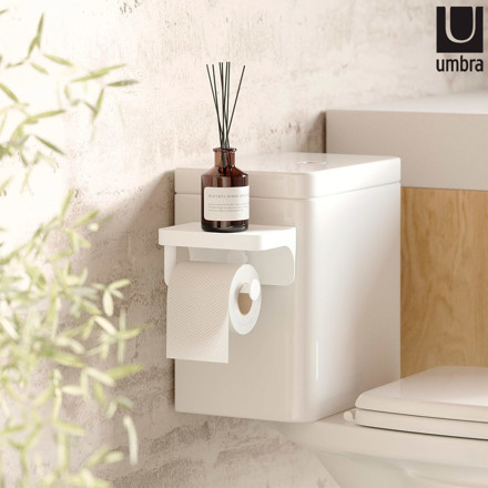 Imagen de PORTAROLLO Adhesivo Blanco Flex UMBRA 15.6x11.4x8.2cm