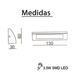 Imagen de APLIQUE Exterior p/Muro Led 3.5w IP54 Calido Rectang. Gris 13*6*3cm