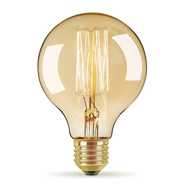 Imagen de LÁMPARA INCANDESCENTE Globo Vintage Ambar 40w E27-G80 Cálida