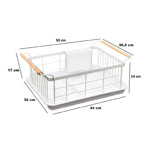 Imagen de ESCURREPLATOS Mix c/cubiertera Blanco/Madera 43x32x14cm H / Con asas 50cm