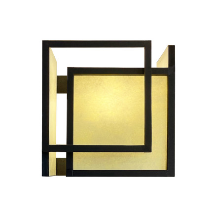 Imagen de APLIQUE 1 Luz Doble Cuadrado Mad./Eco 22x11x22cm H