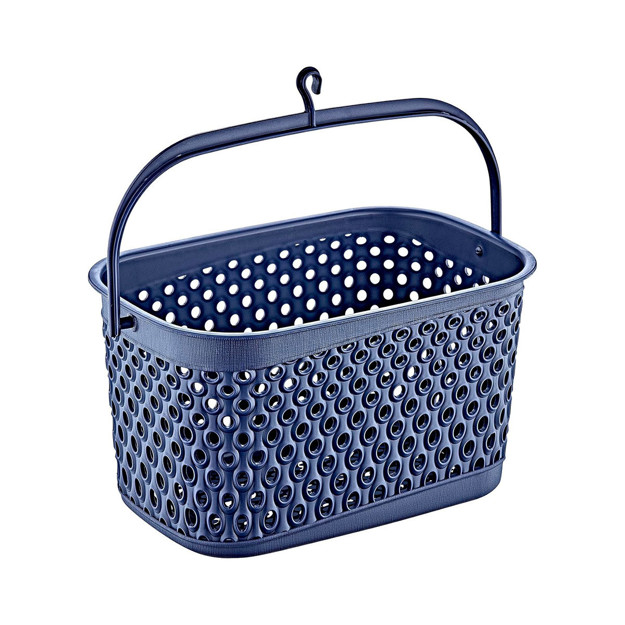 Imagen de CANASTO con Asa Calado Azul 22.5x14.5x12.5cm H