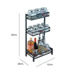Imagen de ESTANTE Organizador Triple p/cocina negro 32x20x60cm H