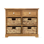 Imagen de MUEBLE 2 caj y 4 cestos Jacinto Madera Miel 67x29x62cm H