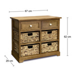 Imagen de MUEBLE 2 caj y 4 cestos Jacinto Madera Miel 67x29x62cm H
