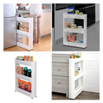 Imagen de Carrito Multiuso 3 estantes Blanco Plastico 55x12x72cm