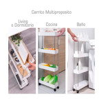 Imagen de Carrito Multiuso 4 estantes Blanco 40.5x12.5x86cm