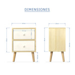 Imagen de Petit Bogart 2 Cajones Madera y Blanco 35x25x50cm