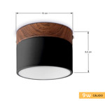 Imagen de PANEL LED 9W Calido Negro-Madera Ø10cm
