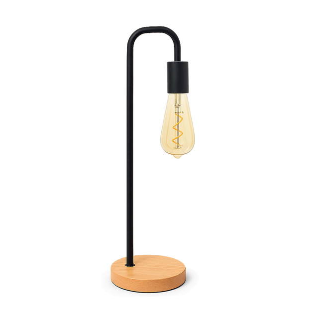 Imagen de LAMPARA de Mesa Vintage Madera y Negro 48.5cm H