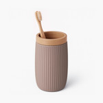 Imagen de SET 3 Pzas Rayas PP y Madera Beige