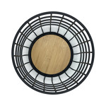 Imagen de ORGANIZADOR Calado Acero Negro y Bamboo Ø12-16x18cm H