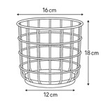 Imagen de ORGANIZADOR Calado Acero Negro y Bamboo Ø12-16x18cm H