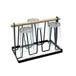 Imagen de ESCURRE Vasos Madera/Negro 25x13x18cm