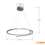 Imagen de Colgante LED Isadora 38W Cálido Nickel Ø55cm 120cm h