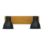 Imagen de Spot RETRO 2 Luces GU10 Negro/Mad.30*7cm