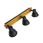 Imagen de Spot RETRO 3 Luces GU10 Negro/Mad.42*7cm