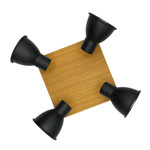 Imagen de Spot RETRO 4 Luces GU10 Negro/Mad.21*21cm