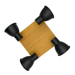 Imagen de Spot RETRO 4 Luces GU10 Negro/Mad.21*21cm