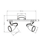 Imagen de Spot Duncan 2 Luces GU10 Negro Mate