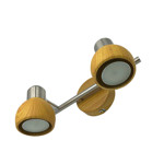 Imagen de Spot RONI 2 Luces GU10 Acero/Mad.L:25cm