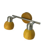 Imagen de Spot RONI 2 Luces GU10 Acero/Mad.L:25cm