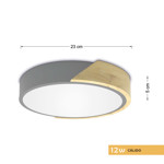 Imagen de PANEL LED 12W Calido Gris-Madera Ø23cm