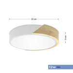 Imagen de PANEL LED 12W Frio Blanco-Madera Ø23cm