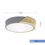 Imagen de PANEL LED 12W Frio Gris-Madera Ø23cm