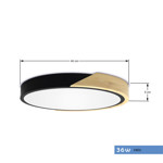 Imagen de PANEL LED 36W Frio Negro-Madera Ø40cm