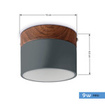 Imagen de PANEL LED 9W Frio Gris-Madera Ø10cm