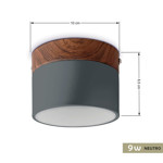 Imagen de PANEL LED 9W Neutro Gris-Madera Ø10cm