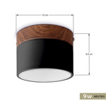 Imagen de PANEL LED 9W Neutro Negro-Madera Ø10cm
