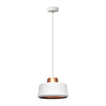 Imagen de COLGANTE 1 Luz Campana Oslo Plus Blanca/Cobre Ø25cm  / 15cm H / 1.00mt H tot.