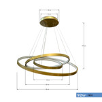 Imagen de COLGANTE LED Bowe 92W Frio Ø80/Ø60/Ø40 100cm h