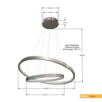 Imagen de Colgante LED Serena Duo 50W Cálido Nickel Ø60/Ø40 100cm h